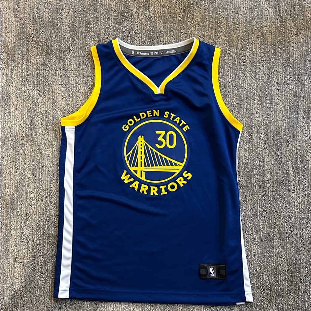 Fanatics Curry Blue and Yellow Golden State Warriors Kids Jersey